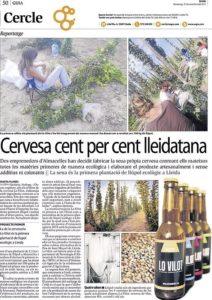 Reportatge al diare Segre. Primera cerveseria de cercle tancat ecològica. Almacelles